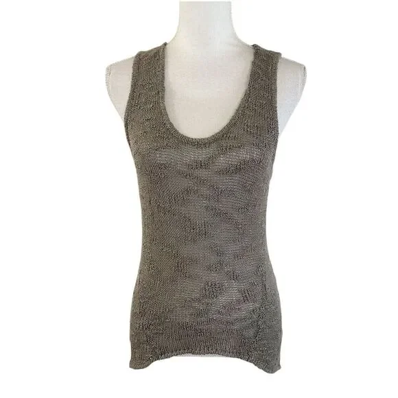 Helmut Lang Taupe Knit Tank Top - Picture 1 of 5